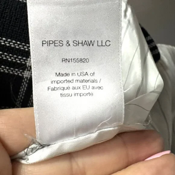 Veronica Beard Lyda Dickey Blazer Plaid Black White Designer Jacket Size 8 - Picture 7 of 16